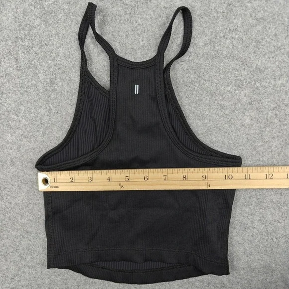 NOBULL Sports Bra Womens XS Black Longline Ribbed Racerback Crop Top USA - Picture 7 of 8